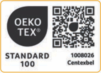 OEKO-TEX® | CONFIDENCE IN TEXTILES | STANDARD 100 | 1008026 Centexbel | Geprüft auf Schadstoffe. | www.oeko-tex.com/standard100